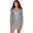 Only Onlanika Spacy LS Short Dress - Vapor Blue/Silver Sequins