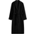 H&M Brushed-Finish Tie-Belt Coat - Black