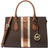 Michael Kors Sheila Medium Signature Logo And Metallic Satchel - Brown