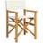 vidaXL Folding Director's Chair - Cream Solid Wood Teak