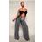 PrettyLittleThing Shape Foldover Waist Wide Leg Jeans - Light Grey