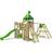 Fatmoose Fatmoose Wooden climbing frame RiverRun with swing set SurfSwing and slide, Knight's playhouse with sandpit, climbing ladder & play-accessories