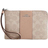 Coach Corner Zip Wristlet In Signature Canvas With Stripe - Silver/Sand/Taupe