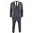 Truclothing Mens Grey Black Tweed Suit Herringbone 3 Piece - Charcoal