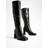 boohoo Wide Fit Block Heel Knee High Boots - Black