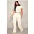 PrettyLittleThing Tall Stone Embroidered Wide Leg Joggers - White