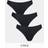 ASOS DESIGN Thong in No VPL & Lace 3 Pack - Black