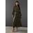 Warehouse Satin Batwing Split Side Midi Shirt Dress - Olive