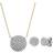 Fossil Glitz Disc Two Tone Necklace and Earrings Set - Gold/Silver/Transparent