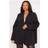 PrettyLittleThing Plus Black Oversized Structured Blazer
