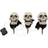 Europalms Skeletons Halloween Skulls with Ground Spike White/Black 3-pack