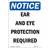 SignMission OS-NS-A-710-V-11611 Notice Sign Ear & Eye Protection Required 10x7"