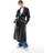 ASOS DESIGN Sort trenchcoat læderlook-Black