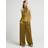 River Island Womens Khaki Satin Plisse Wide Leg Trousers