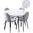 Hallowood Furniture Cullompton Large Light Grey Dining Set 120cm 5pcs