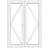 Crystal Crystal uPVC White Left Hand French 1490 2090 mm Interior Door S 0502-Y (x)