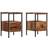 vidaXL 857263 Old Wood/Black Sengebord 36x34cm