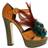 Dolce & Gabbana Leather Crystal Platform - Orange