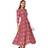 Roman Geometric Print Tie Waist Midi Shirt Dress - Red