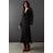 Warehouse Chiffon Lace Up Panelling Midi Dress - Black
