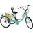 Sabuidds Tricycle for Adults With Shopping Basket Folding Turquoise