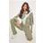 PrettyLittleThing Tall Dark Olive Contour Sculpt Flared Trousers, Dark Olive
