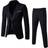 momohippo (4X-Large, Black) Men Suits Pieces Regular Slim Fit Wedding Formal Suit One Button Icluding Jackets Waistcoat Trousers