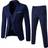 momohippo (XX-Large, dark blue) Men Suits Pieces Regular Slim Fit Wedding Formal Suit One Button Icluding Jackets Waistcoat Trousers
