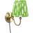 ValueLights Pleated Fabric Tapered Green Wall light