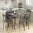 Costway Living Room Gray/Black Dining Set 70x110cm 5pcs