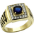 Alamode Jewelry Ring - Gold/Blue/Transparent