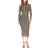 Michael Kors Metallic Knit Mock Neck Dress - Black/Gold