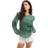ASOS DESIGN shirred waist frill detail blouse in green
