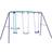OutSunny Metal 2 Swings & Seesaw Set Green