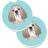 Caroline's Treasures Checkerboard Blue Cocker Spaniel Coaster 6.4cm 2pcs