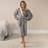 OHS Silver Foil Star Dressing Gown - Light Grey