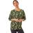 Roman Floral Print Stretch Batwing Top - Green