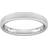 Goldsmiths D Shape Chamfered Edge Wedding Ring - White Gold