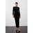 Karen Millen Stretch Velvet Crystal Long Sleeve Maxi Dress - Black