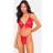 PrettyLittleThing Triangle Lace Up Bum Lingerie Set - Red