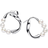 Pandora Organically Shaped Circle & Treated Freshwater Cultured Stud Earrings - Silver/Pearls