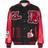 True Religion Chenille Logo Patch Varsity Jacket - Black/Red