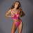 Allure Crazy Two Piece Harness Open Bra Set - Hot Pink/Rosa