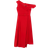 Karen Millen Soft Tailored Crepe One Shoulder Belted Pleated Midi Dress - Red