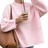 Shein Women's Solid Color Round Neck Loose Fit Batwing Long Sleeve Casual Sweater