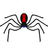 Party Decorations Abseiling Widow Fringed Spider with Glowing Eyes Black/Red