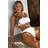 Cupshe Coastal Rib Piping Bandeau Set - White