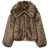 Stradivarius Faux Fur Jacket - Stone