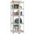 vidaXL 5-Layer Corner Shelf Silver Steel Engineered Wood Shelving System