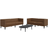 vidaXL Soffgrupp Chesterfield 2 Delar Brun Konstmocka Soffa 3-sits